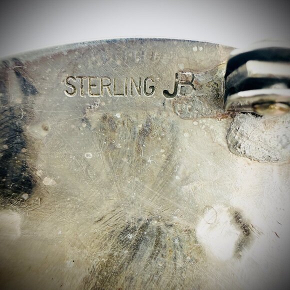 JB Navajo Sterling Silver Small Concho Belt Buckle 2" x 1.5" 12g - Picture 3 of 3